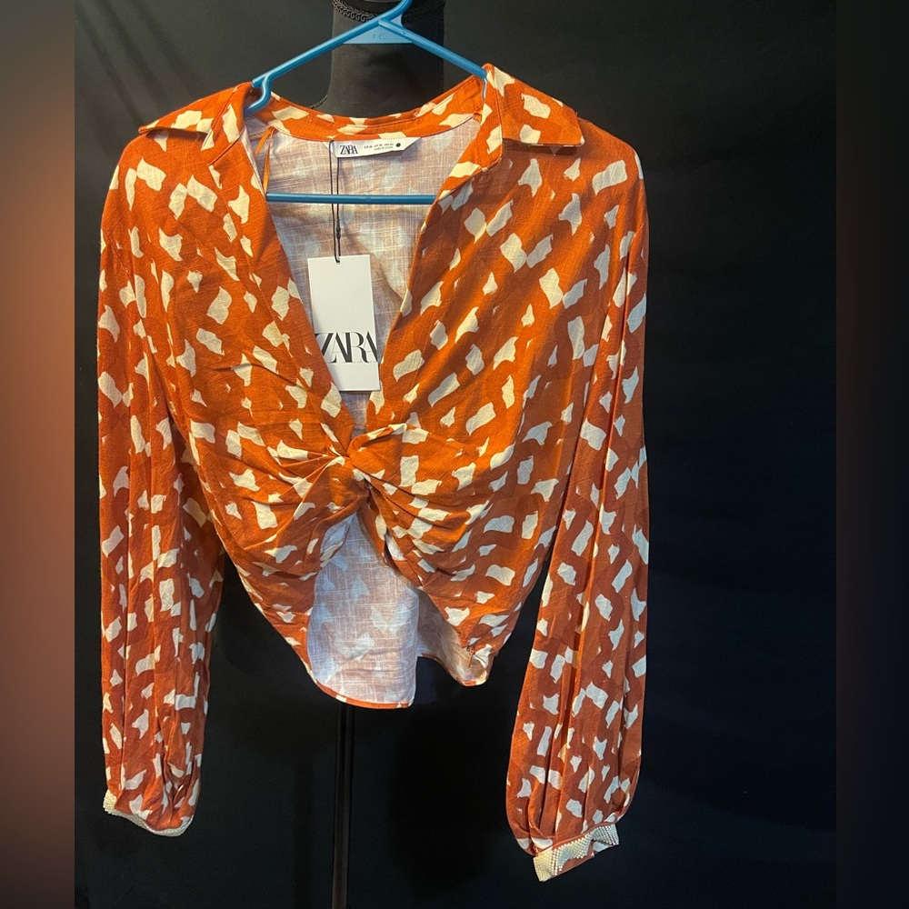 Zara long sleeve high/ low shirt